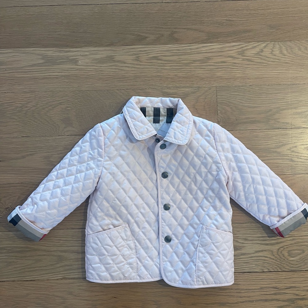 Burberry Pink Puffer Jacket Lightweight Quilted
